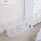 Smart Design Deluxe Mesh Pop Up 3 Compartment Laundry Sorter Hamper Basket  VentilAir Fabric Collapsible Design  for Clothes  Laundry  Home Organization Holds 6 Loads 33 x 15 Inch White
