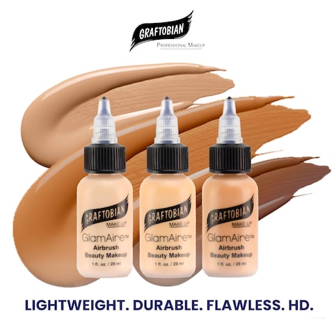 GlamAire Airbrush Makeup by Graftobian  High Definition Airbrush Foundation Professional Formula for LongLasting Wear For Makeup Artists and Beauty Aficionados Made in USA Diva N