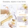 Gold Desk Accessories Acrylic Stapler Staple Remover Tape Holder Pen Holder Ballpoint Pen Scissor Binder Clips Staples Phone Holder Ruler Transparent Glue and Sticky notes