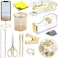 Gold Desk Accessories Acrylic Stapler Staple Remover Tape Holder Pen Holder Ballpoint Pen Scissor Binder Clips Staples Phone Holder Ruler Transparent Glue and Sticky notes