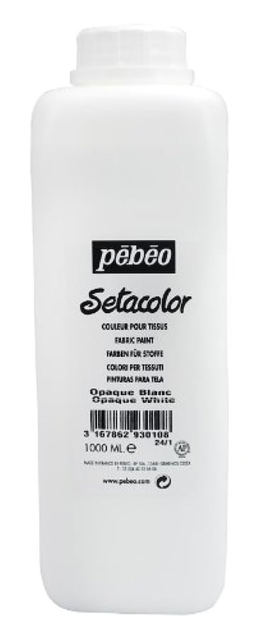 Pebeo Setacolor Opaque Fabric Paint 1Liter Bottle White