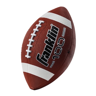 Franklin Sports Junior Football  GripRite 100  Kids Junior Size  Youth  Durable Outdoor Rubber Football  Classic Brown