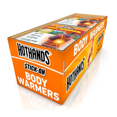 HotHands Body Warmers With Adhesive  Long Lasting Safe Natural Odorless Air Activated Warmers  Up to 12 Hours of Heat  40 Individual Warmers