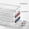 Comforhous 2 Pack Document Storage Clear Plastic Storage Boxes with Lids Stackable Storage Bins Paper Storage Box Containers for Organizing A4 File Paper Document Photo Scrapbook Red