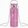 Bling Water BottleBling Diamond Thermoses 304 Stainless Steel Thermal Bottle Refillable Water Bottle with ChainGlitter Gift for Women Pink 26 oz