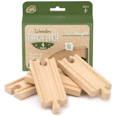 Conductor Carl Wood Train Track Expansion Packs Compatible with Most Train Tracks 35 Straight Tracks 1 Count Pack of 4