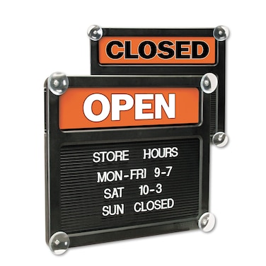 Headline Sign DoubleSided OpenClosed Sign wPlastic Push Characters 1438 x 1238