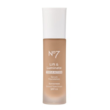 No7 Lift  Luminate Triple Action Serum Foundation  Latte  MediumBuildable Coverage Foundation with Light Reflecting Particle  SPF 15 for Firmer More Even Looking Skin 30ml