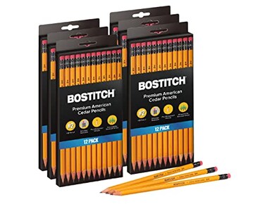 Bostitch Office Premium 2 Pencils American Cedar Wood PreSharpened HB Graphite 72Pack