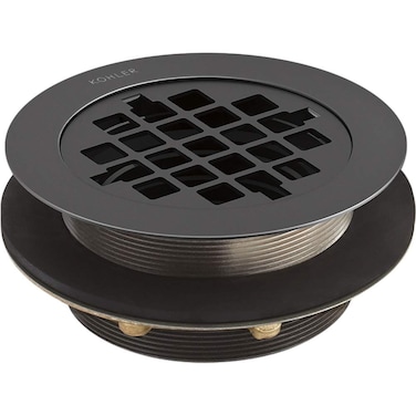 KOHLER 9132BL Round Shower Drain For Use with Plastic Pipe Matte Black