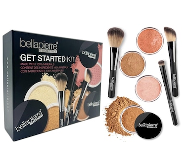 bellapierre Get Started Kit  Includes 2 Mineral Foundations 1 Blush  1 Bronzer  Mineral Makeup Essentials  NonToxic and Paraben Free  Oil and Cruelty Free  Long Lasting Formulas  Deep