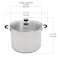 Harvest Stainless Steel 20 Qt Canning Pot with Rack  Water Bath or Steam Canning  Works on All Stovetops Including Induction Glass Gas