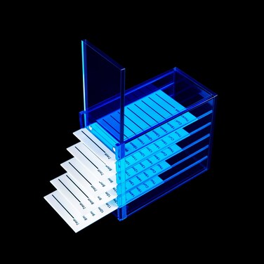 OLACHIKKO Lash Storage Organizer Upgrade Design Small 5Layer Lash Trays for Lash Extensions with magnet cover Blue Semilucent lash tray Organizer Eyelash Storage Box