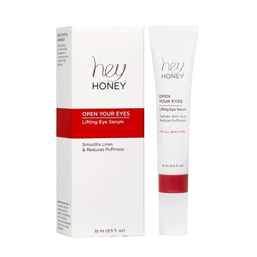 Hey Honey Open Your Eyes Lifting Eye Serum  Under Eye Cream for Dark Circles  Puffiness  Around The Eyes Hydration  Suitable For Sensitive Aging Skin  Delivers A Bright Rested look  05 oz