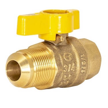 Eastman Brass Straight Gas Ball Valve Connector with QuarterTurn Lever Handle 12 Inch FIP x 1516 Inch OD Tube 60031
