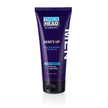 Thick Head Heads Up Hair Thickening Styling Gel for Men Adds Instant Volume and Texture to Thin Fine Hair  Provides Firm Hold  6 Fl Oz