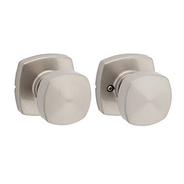 Kwikset Arroyo Knob Interior Passage Door Knob Handle For Closet and Hallway Doors NonLocking Doorknob in Satin Nickel with Microban Protection