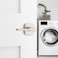 Kwikset Tripoli Lever Interior Passage Door Handle Lever For Closet and Hallway Doors Reversible NonLocking Handle Lever Satin Nickel with Microban Protection