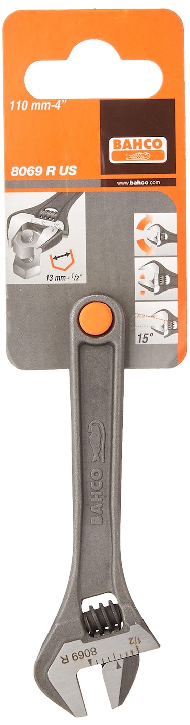 Bahco 8069 R US Adjustable Wrench 4Inch Black
