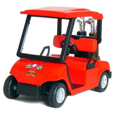 KiNSFUN Red Golf Cart 4 Die Cast Metal Model Pullback Action Toy
