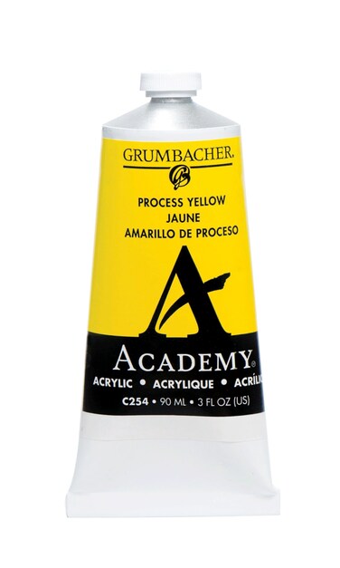 Grumbacher 90ml Metal Tube Academy Acrylic Paint Gloss Process Yellow