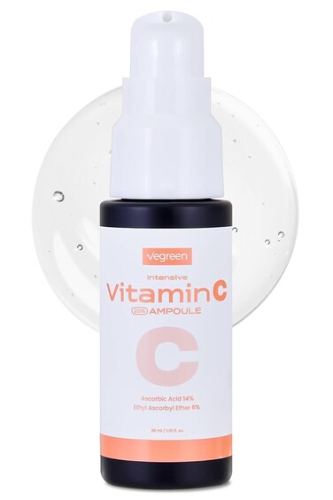 VEGREEN Intensive Waterless Pure Vitamin C Face Serum Ampoule Korean Skin Care  Glass Skin Ampoule Serum Skin Barrier Repair  AgeDefying  Skin Brightening Serum wChamomile Extract 101 fl oz