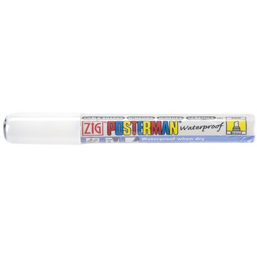 Zig 6mm Posterman Broad Chisel Tip Marker White