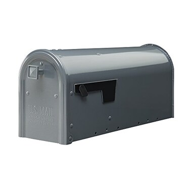 Architectural Mailboxes Edson Galvanized Steel Post Mount Mailbox Compatibility Code A EM110GMAM Grey Medium Capacity