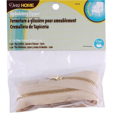Dritz Brass Upholstery Zipper 45 Beige