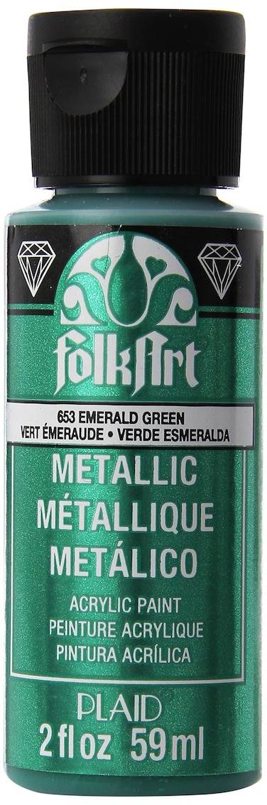 FolkArt Metallic Acrylic Paint in Assorted Colors 2 Ounce 653 Emerald Green