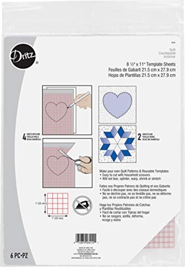 Dritz 3414 NonSlip Vinyl Template Sheets 6Count