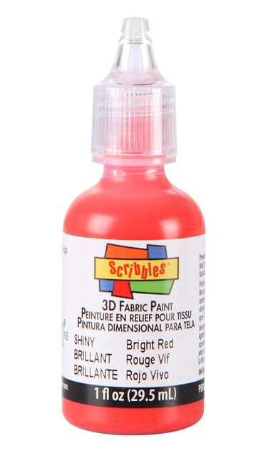 Scribbles Fabric 3D Paint 1 Fl Oz Pack of 1 Bright Red