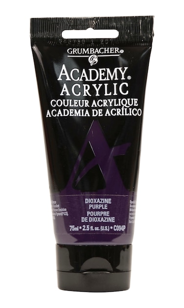Grumbacher Academy Acrylic Paint Gloss 75ml25 Ounce Plastic Tube Dioxazine Purple C094P