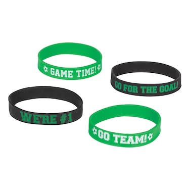 Amscan Football Team Bracelets  Black and Green 8 Pcs