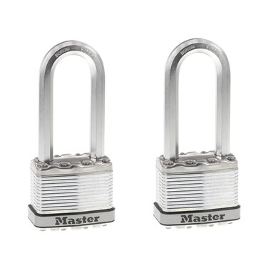 Master Lock M5XTLJ Magnum Heavy Duty Outdoor Padlock with Key 2 Pack KeyedAlikeSilver