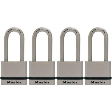Master Lock M530XQLH Magnum Solid Steel Keyed Alike Padlocks 134 in Wide 4 Pack KeyedAlike