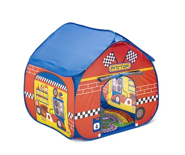 Pop It Up Pit Stop Tent with Race Mat Playhouse Fun2Give Front  Back Doors Spacious Interior Pretend Play Toddlers  Kids Ages 3