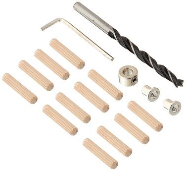 General Tools 841014 14Inch Hardwood Dowel Accessory Kit 17 Pieces for Furniture Building Crafts and Other Wood Joining Projects