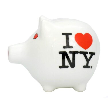 I Love NY Piggy Bank Ceramic New York City Souvenir Kids NYC Souvenirs