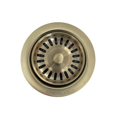 SinkSense 35 Disposal Flange Drain with Stopper Satin Gold