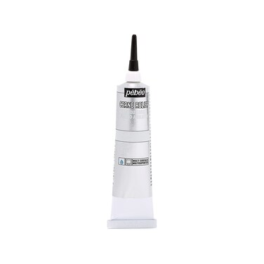 Pebeo Vitrail Cerne Relief Dimensional Paint 37 ml Tube with Nozzle  Silver 12 Fl Oz Pack of 1