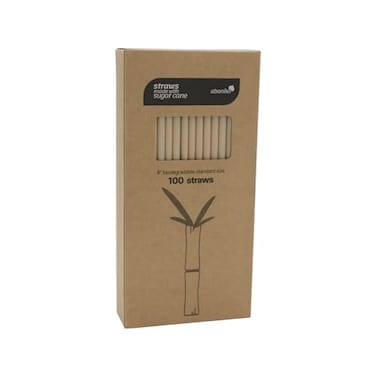 100 pcs of Premium Disposable Biodegradable Drinking Straws 825 Long  Made from Sugar Cane Bagasse Ideal for Hot and Cold Drinks EcoFriendly and Tasteless
