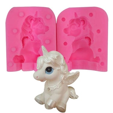 KXJHY 3D Unicorn Silicone Molds Fondant Cake Jello Pudding Chocolate Ice Cube Mold Pastry Candy Mould Baking Cake Decoration Tools