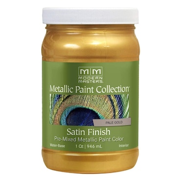 qt Modern Masters ME200 Pale Gold Metallic Paint Collection Satin WaterBased Decorative Metallic Paint