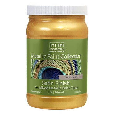 qt Modern Masters ME658 Gold Rush Metallic Paint Collection Satin WaterBased Decorative Metallic Paint