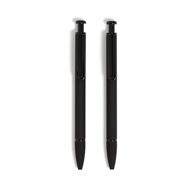 U Brands Midnight Monterey Ballpoint Pens Set of 2 Black Soft Touch Painted Black Details Bold 10 mm Point Black Ink