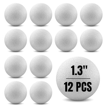 Hygloss Products Foam Balls  Craft Foam XPS for Projects Arts  Crafts 15Inch White 12 Pieces