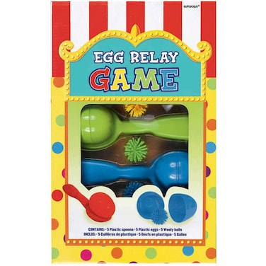 Multicolor Plastic Egg Relay Game Set  1275 x 85 1 Set  Eggciting Family Fun Outdoor  Indoor Party Activity