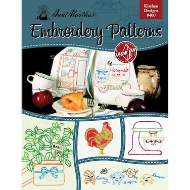 Aunt Marthas 400 Kitchen Designs Embroidery Transfer Pattern Book Over 25 Iron On Patterns
