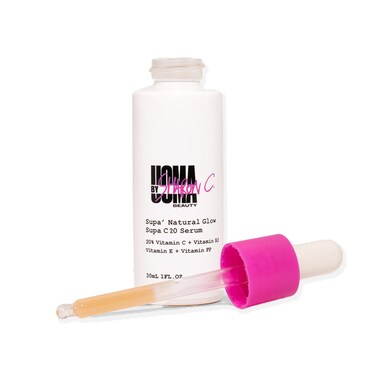 UOMA Vitamin C Serum by Sharon C Supa Natural Glow C20 Vitamin C Serum for Face with Hyaluronic Acid  Niacinamide  Vitamin E Brightening Face Serum for Women  Men Vegan Skin Care 30ml